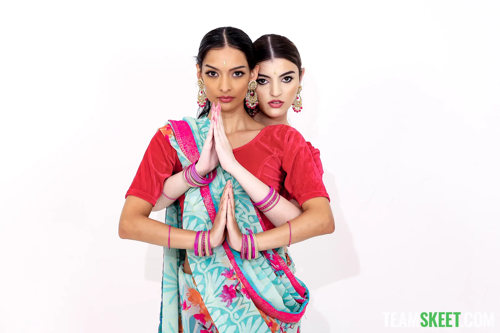 Team Skeet 'Meet the Sari-Sisters: Indian Twins Share Their First Cock' starring Julia James (Photo 72)
